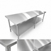 Thumbnail image #3 for Sapphire 120-Inch x 18-Inch Flat Top Stainless Steel Work Table with Undershelf
