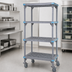 Thumbnail image #3 for Quantum Millenia Mobile Polymer Shelving Starter Unit, 24 x 24 x 86 Inches, 4-Shelf, Gray