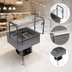Thumbnail image #3 for Hatco 2-Pan Full-Size R-290 Drop-In Refrigerated Cold Well Bundle with Sneeze Guard and Lamp