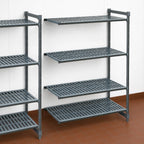 Thumbnail image #3 for Cambro Camshelving® Basics Plus CBA183072V4580 4-Tier Vented Polymer Add-On Shelving Unit, 18 x 30 x 72 Inches, Brushed Graphite