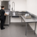 Thumbnail image #3 for Advance Tabco Korner-Soil 47-Inch Right-Hand L-Shaped Dish Table with Pre-Rinse Sink, 16 Gauge 304 Stainless Steel
