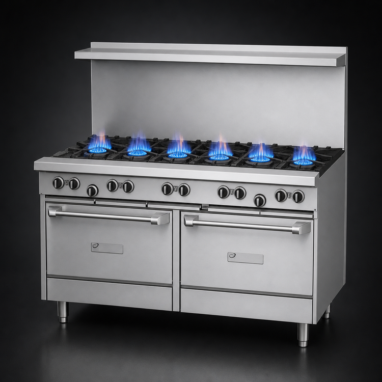Product image #3 for Garland US Range U Series 60-Inch Gas Restaurant Range with 6 Open Burners, 24-Inch Griddle, and 2 Storage Bases