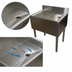 Thumbnail image #4 for BK Resources 18-Inch x 18-Inch Stainless Steel Freestanding Underbar Drain Board with Included Drain