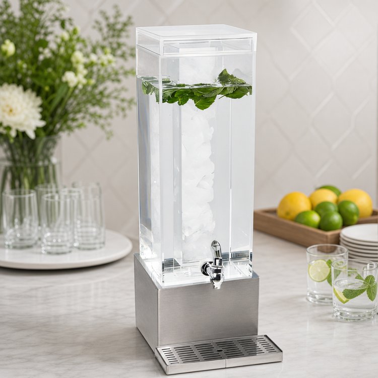 Product image #3 for Aspen 3 Gallon Single Beverage Dispenser with Center Ice Chamber and Drip Tray