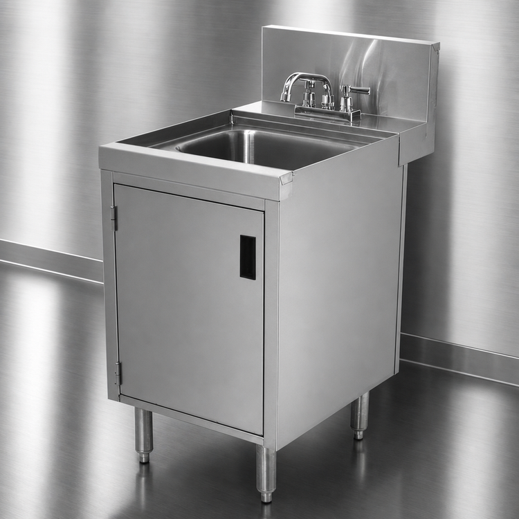 Product image #3 for Advance Tabco Prestige Supreme Freestanding Underbar Hand Sink with Cabinet Base and Faucet, 12 x 25 x 36 Inches