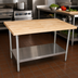 Thumbnail image #3 for BK Resources 72-Inch x 36-Inch Hard Maple Flat Top Work Table with Stainless Steel Legs and Undershelf