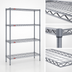 Thumbnail image #3 for Eagle Group Valu-Master 4-Tier Starter Wire Shelving Unit, 60 x 24 x 74 Inches, Pewter Gray Epoxy, NSF Listed