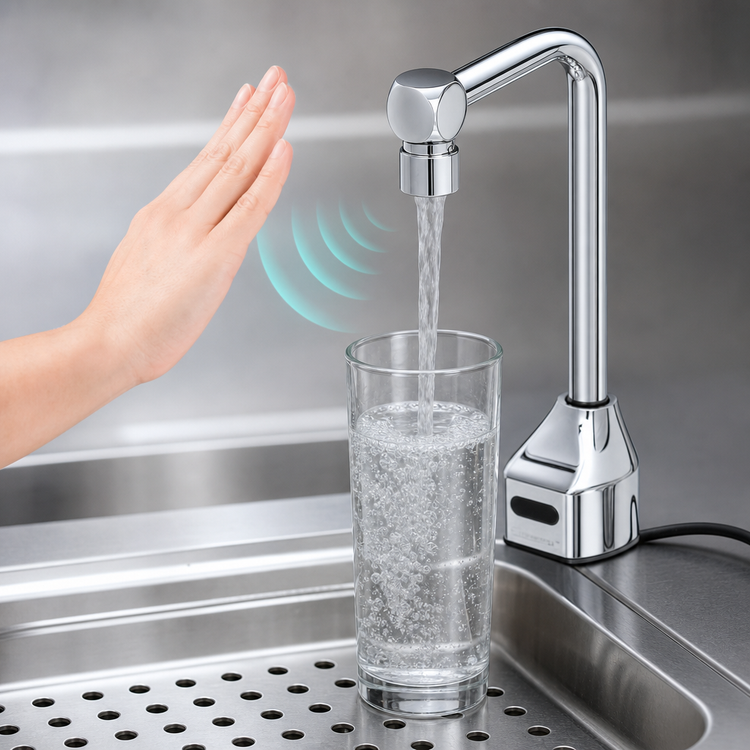 Product image #3 for ChekPoint 8-Inch Electronic Touchless Glass Filler, Single Hole Deck Mount, High-Arc Rigid Spout, Chrome-Plated Brass