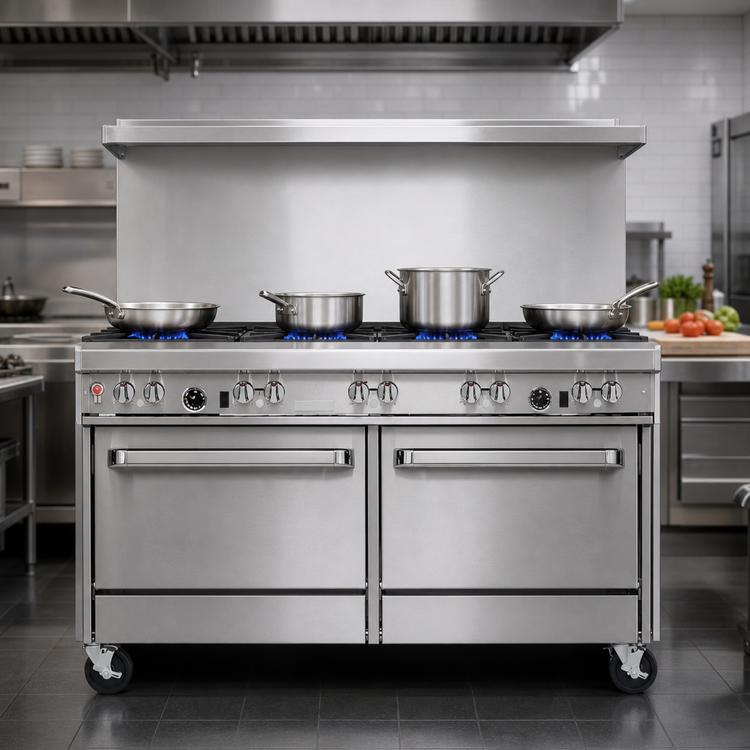 Product image #3 for Southbend Ultimate 60-Inch Commercial Gas Restaurant Range with 4 Open Burners, 36-Inch Charbroiler, Standard Oven and Convection Oven