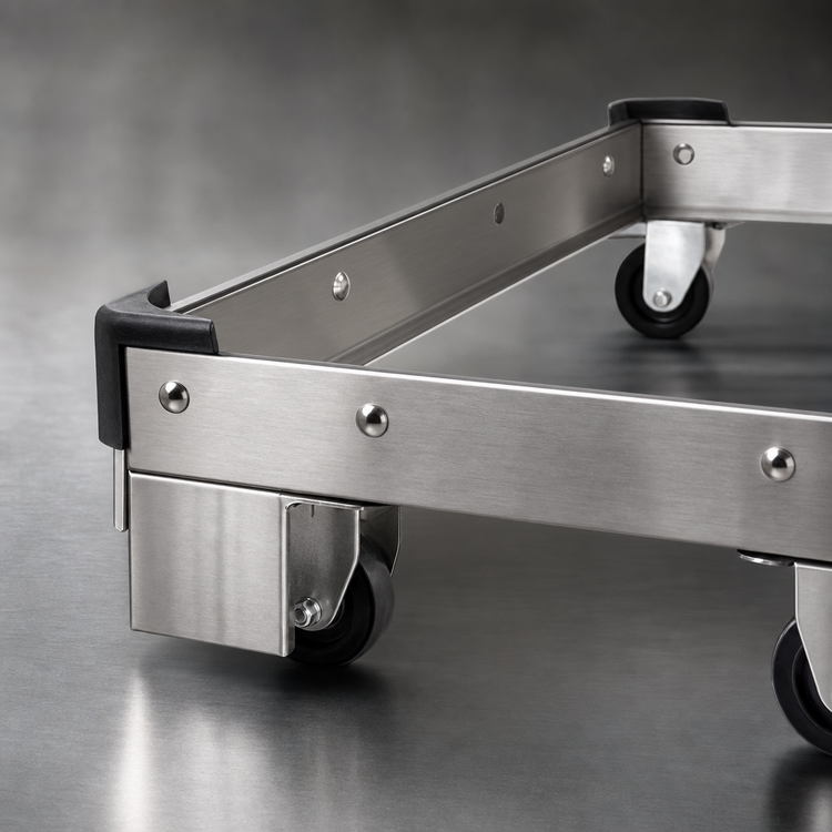 Product image #3 for Metro Made-to-Order 60 x 21 Inch Stainless Steel Truck Dolly Frame with Corner Bumpers