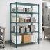 Thumbnail image #3 for Quantum 4-Tier Stationary Wire Shelving Unit Pack, 48 x 18 x 72 Inches, Green Epoxy Antimicrobial Finish