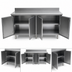 Thumbnail image #3 for Eagle Spec-Master 96-Inch x 30-Inch Stainless Steel Enclosed Worktable with Hinged Doors and 4-1/2-Inch Backsplash