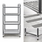 Thumbnail image #3 for Cambro Camshelving® Elements EXU183672VS4480 4-Tier Stationary Composite Starter Shelving Unit, 18"D x 36"W x 72"H, 3 Vented + 1 Solid Shelves