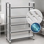 Thumbnail image #3 for Cambro Camshelving® Elements EXU182484VS5480 5-Tier Stationary Starter Shelving Unit, Composite, 18"D x 24"W x 84"H, 4 Vented/1 Solid, Gray