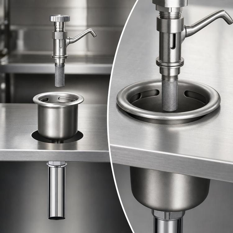 Product image #3 for Fisher Dipper Well Faucet and Sink Assembly, Drop-In, Stainless Steel, 6-7/8-Inch Diameter