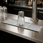 Thumbnail image #3 for Perlick Corporation C18750-39-GRC 39-Inch Surface-Mount Stainless Steel Drip Tray with Integrated Glass Rinser