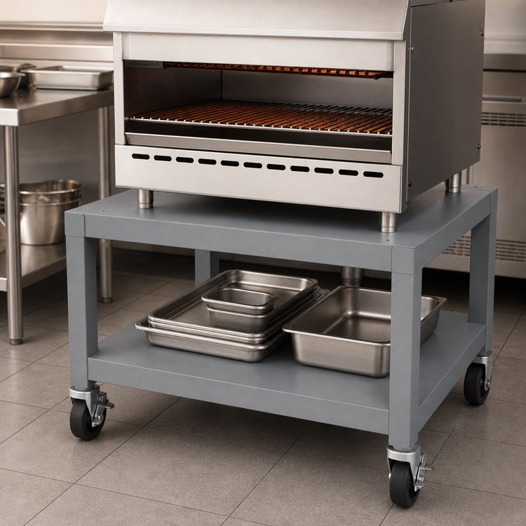 Product image #3 for Garland 34-Inch Stainless Steel Equipment Stand with Open Base and Shelf for HEEGM36CL Broiler