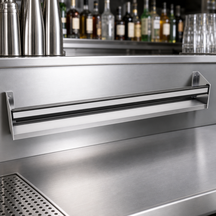 Product image #3 for 48-Inch Stainless Steel Single Speed Rail with PVC Sound-Deadening Covers