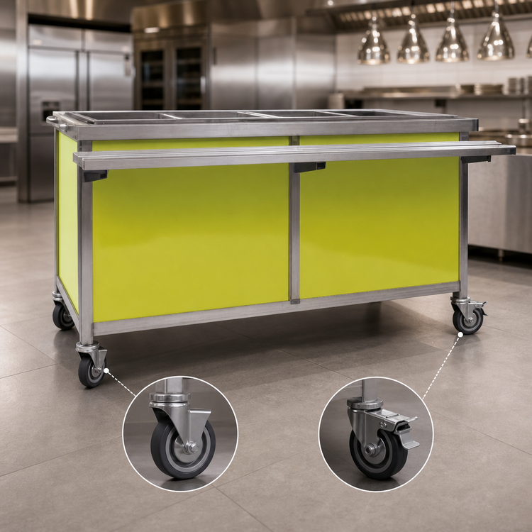 Product image #3 for Director's Choice DCS2-HFU-B-3 Mobile Hot Food Table, 2-Well, 3-Phase Electric