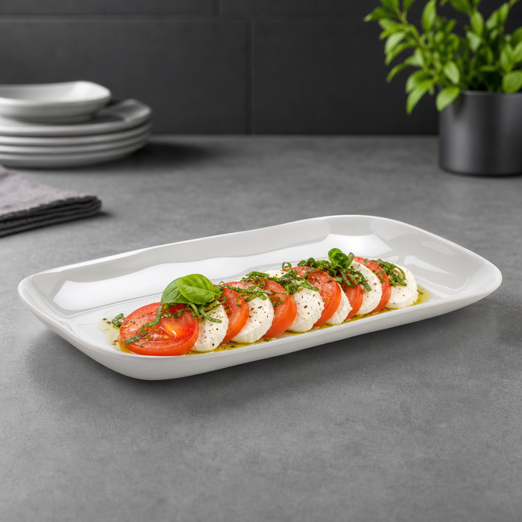 Product image #3 for American Metalcraft Crave Collection 21-Inch Rectangular Melamine Serving Platter, Shadow Gray