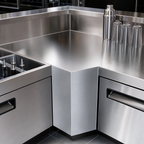Thumbnail image #3 for Krowne Royal Series KR24-F90 24-Inch Underbar Corner Angle Filler, 90° Outside Front Corner, Stainless Steel, 6-Inch Splash, No Legs