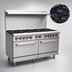 Thumbnail image #3 for Hurakan by Equip.me 60-Inch Heavy-Duty Gas Range with 10 Open Burners and 2 Ovens