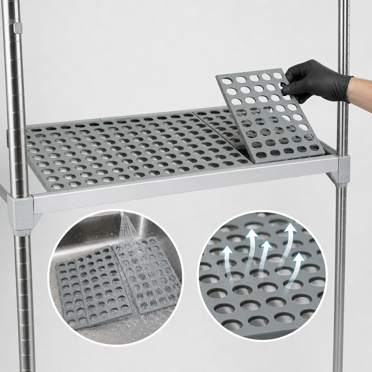 Product image #3 for Fermostock 38 Inch x 14 Inch Vented Horizontal Modular Shelf, 800 lb. Capacity