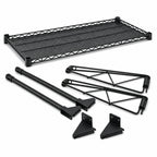 Thumbnail image #3 for Quantum WC14-CB2142BK Wall-Mount Cantilever Wire Shelf Kit, Single Shelf, 42"W x 21"D, Black Epoxy Antimicrobial Finish