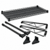 Thumbnail image #3 for Quantum Wall-Mount Cantilever Single Shelf Wire Shelving Unit with 42 x 21 Inch Shelf, Black Epoxy Antimicrobial Finish