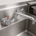 Thumbnail image #3 for John Boos Heavy-Duty Low-Lead Backsplash Mount Faucet with 12-Inch Swing Spout, 8-Inch Centers
