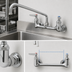 Thumbnail image #3 for T&S Brass Double Pantry Wall-Mount Mixing Faucet with 10-Inch Swing Nozzle, 8-Inch Centers