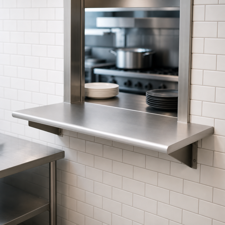 Product image #3 for Pass-Thru Wall Shelf, 144W x 24D, 304 Stainless Steel
