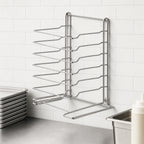 Thumbnail image #3 for American Metalcraft 19107 7-Tier Wall-Mounted Stainless Steel Pizza Pan Rack Case of 2