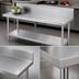 Thumbnail image #3 for Advance Tabco 120-Inch x 30-Inch 14-Gauge 304 Stainless Steel Work Table with 10-Inch Backsplash and Adjustable Galvanized Undershelf