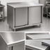 Thumbnail image #3 for Eagle Group Spec-Master 72-Inch x 24-Inch Stainless Steel Enclosed Work Table with Sliding Doors