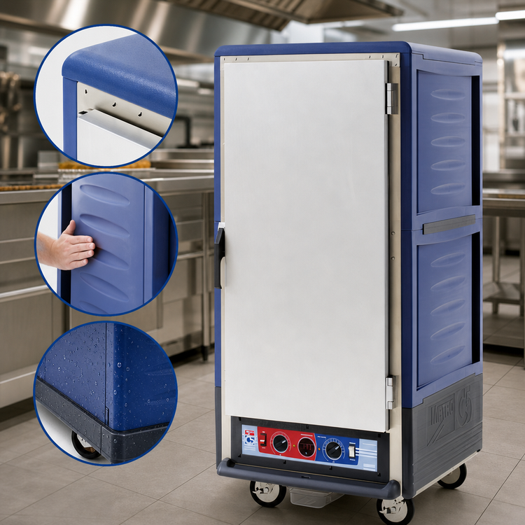 Product image #3 for Metro C5 3 Series 3/4 Height Low-Watt Heated Holding and Proofing Cabinet, Blue, Fixed Wire Slides
