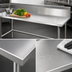 Thumbnail image #3 for Advance Tabco 144 Inch x 24 Inch Stainless Steel Work Table with 10 Inch Backsplash and Open Base