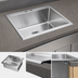 Thumbnail image #3 for John Boos Pro-Bowl 1-Compartment Drop-In Stainless Steel Sink with Basket Drain