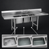 Thumbnail image #3 for Eagle Group 314 Series Three-Compartment Sink with Right Drainboard, 74-3/8