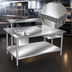 Thumbnail image #3 for Advance Tabco 60 x 48 Inch 14-Gauge 304 Stainless Steel Flat Top Work Table with Galvanized Undershelf