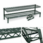Thumbnail image #3 for Eagle Group QuadTruss FCM1442VG 2-Tier Front-Case Cantilever Wire Shelving Unit, 42"W x 14"D x 14"H, Steel, Green Epoxy