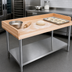 Thumbnail image #3 for John Boos Baker's Top Wood Work Table with Stainless Steel Undershelf, 72 x 36 Inches
