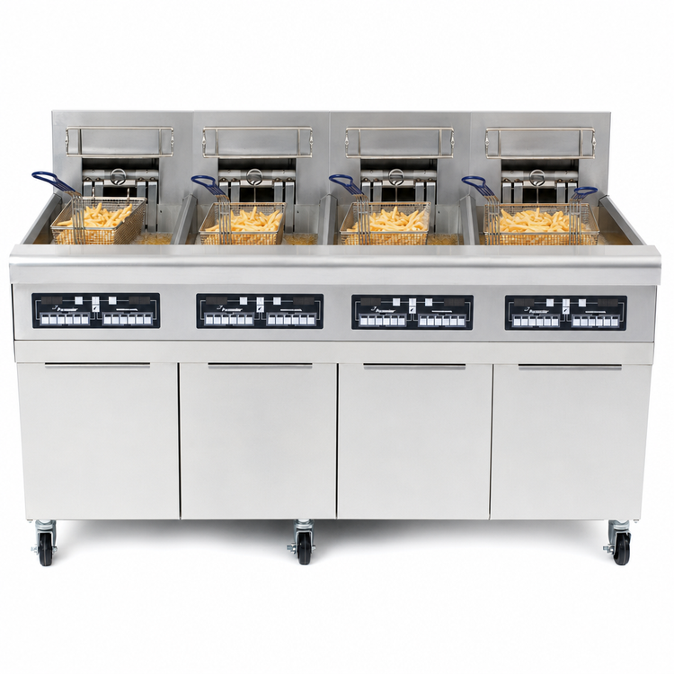 Product image #3 for Frymaster RE High Efficiency FPRE414 Four-Frypot Electric Fryer Battery with Built-In Filtration