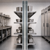 Thumbnail image #3 for Eagle Group NSF Stainless Steel Back-To-Back Floor-To-Ceiling Cantilever Shelving Upright, 72-Inch