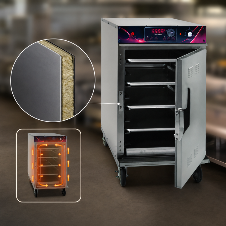 Product image #3 for Cres Cor Cook-N-Hold Low Temp Mobile Half-Height Insulated Smoker Cabinet, 8-Pan Capacity