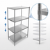 Thumbnail image #3 for John Boos Stainless Steel Dry Storage Shelving Unit with 4 Adjustable Shelves, 54 x 18 x 72 Inches