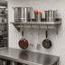 Thumbnail image #3 for Advance Tabco Wall-Mounted Stainless Steel Shelf with Pot Rack, 84 x 18 Inches