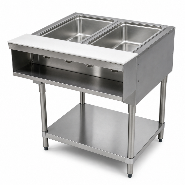 Product image #3 for Advance Tabco Triumph Supreme Natural Gas Water Bath Hot Food Table with 2 Wells and Open Base