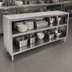 Thumbnail image #3 for John Boos 60 Inch x 18 Inch Open Front Stainless Steel Dish Cabinet with Mid-Shelf