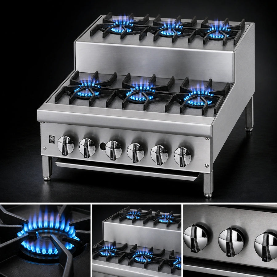 (6) High-Efficiency Open Burners
